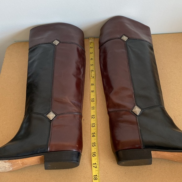 Sesto Meucci Italian Leather Boots. Brown/Black. Size 8 AA - Picture 2 of 12